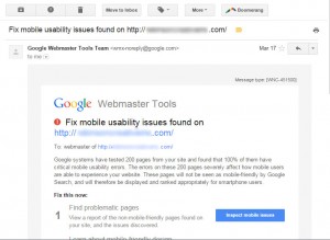 Google Webmaster Tools Mobile Usability Email